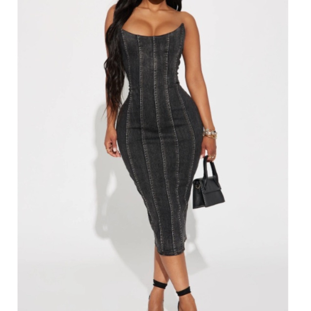 Denim maxi dress